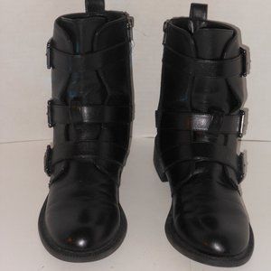 FOREVER 21 BLACK LEATHER BOOTS SIZE 6.5 MEDIUM